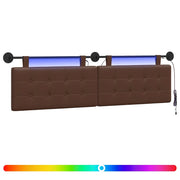 Testiera | Testata sospesa Con luce LED Marrone Similpelle