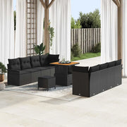 Set Divano da Giardino con cuscino Nero 80 x 80 x 71 cm 3364054
