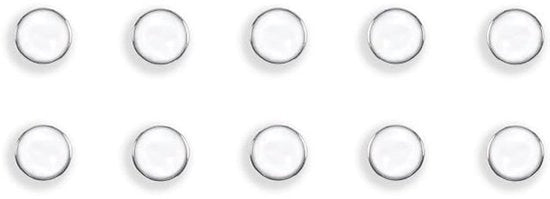 Magnetici, 10 pezzi, cerchi, diametro 25 mm, colore: argento