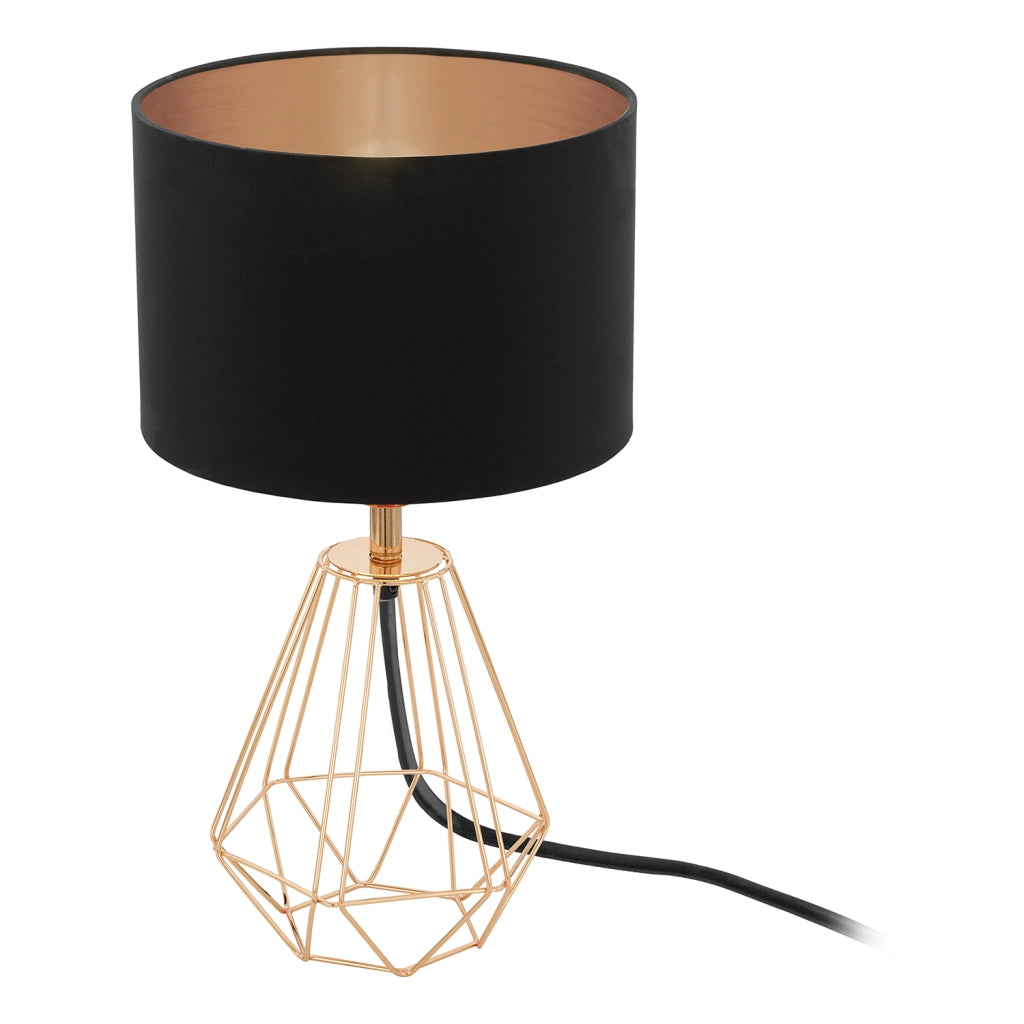 Lampada Da Tavolo Carlton 2 Acciaio Rame 1 Luce E14