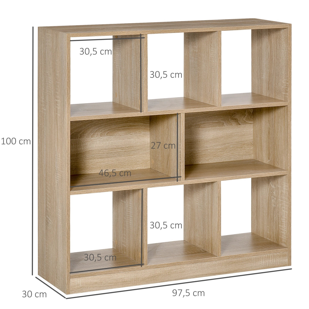 Libreria Scaffale 8 Ripiani ¨C Minimal ¨C 97.5x30x100 cm Quercia