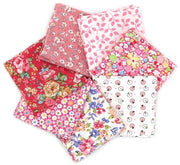 Pakchet di stoffa Patchwork - 7 pezzi - 50 x 50 cm - Cotone con diversi disegni - Progetti creativi - Tinta rosa