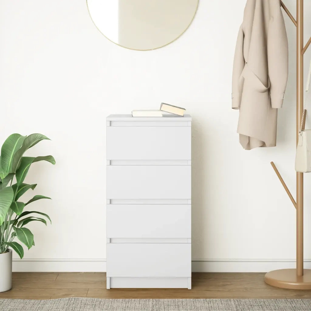 Credenza Bianca 37,5x35x76 cm in Legno Multistrato 861751