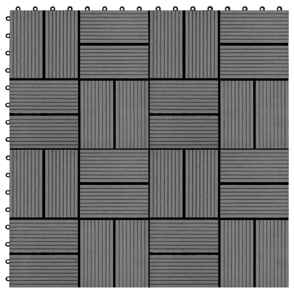 Piastrella per Decking 11 pcs Grigio 30 x 30 cm WPC 42046675
