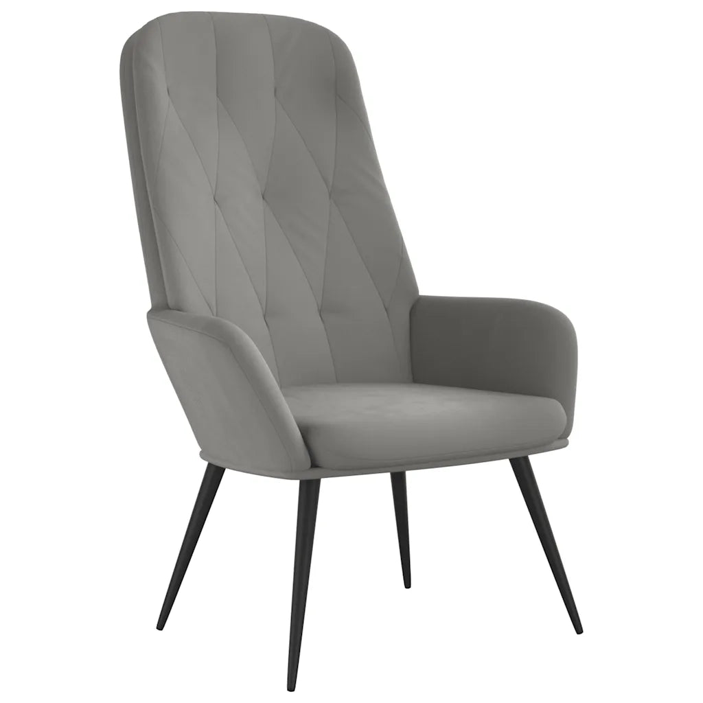 Poltrona | Sedia Relax Grigio Chiaro in Velluto
