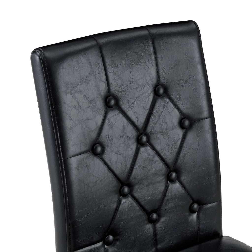 Set di 4 sedie da pranzo nere - Zephmum- Gambe in metallo oro lucido