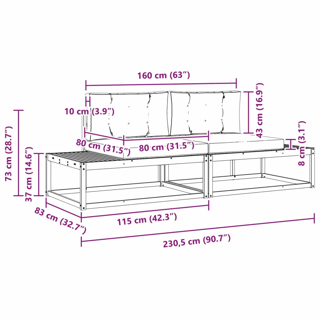 Set di divani da esterno-Sofa da giardino con cuscino Naturale e Beige 154134
