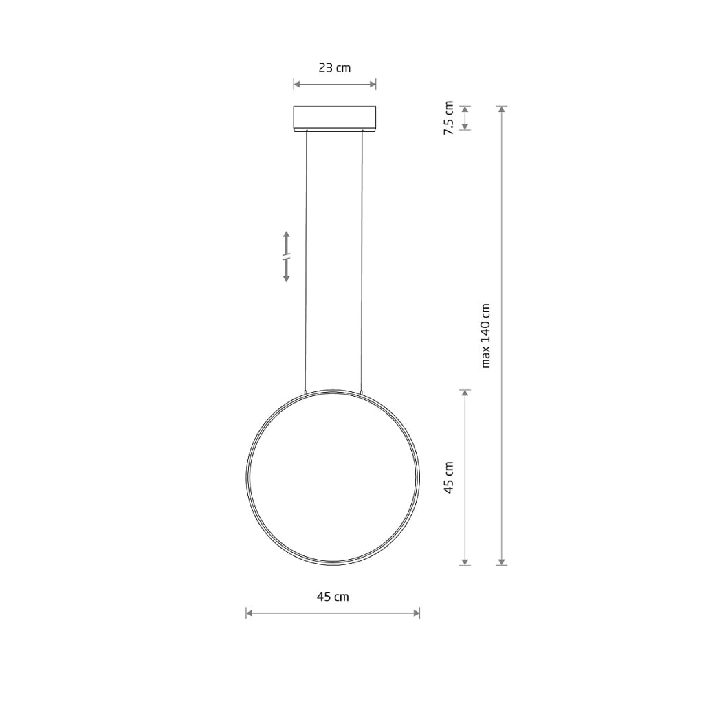 Lampada a sospensione LED anello nero Ø45 4000K Nowodvorski