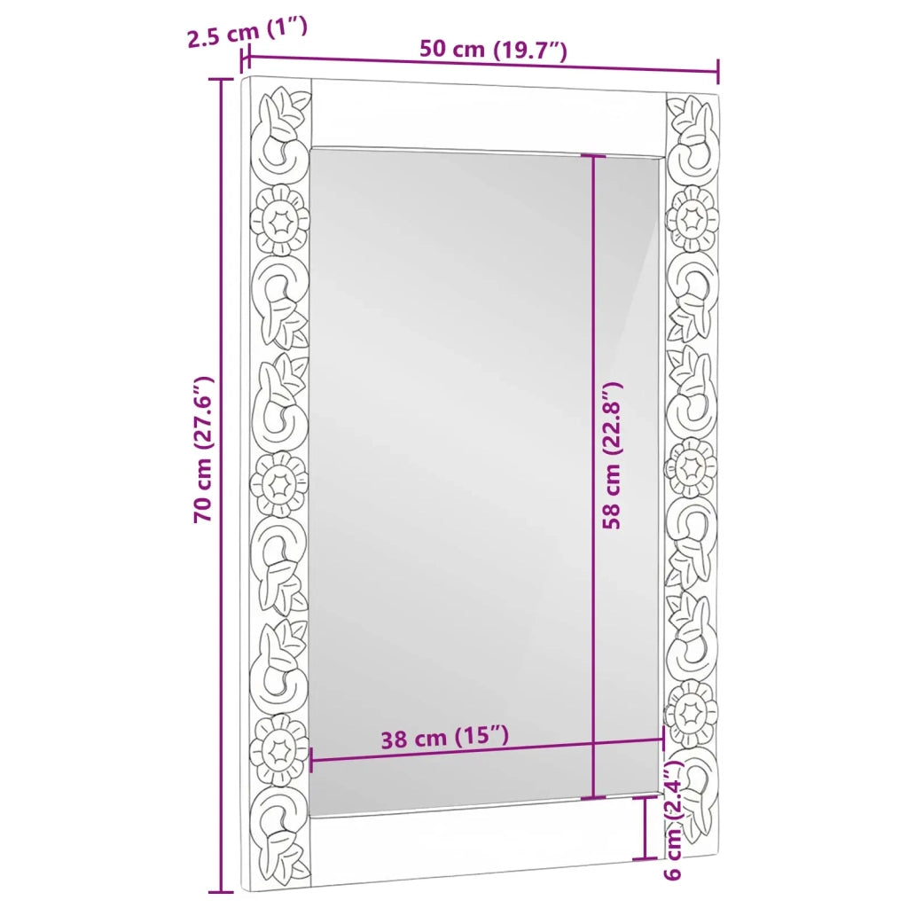 Specchio da parete Rettangolare Marrone Noce 70 x 50 cm 4018363