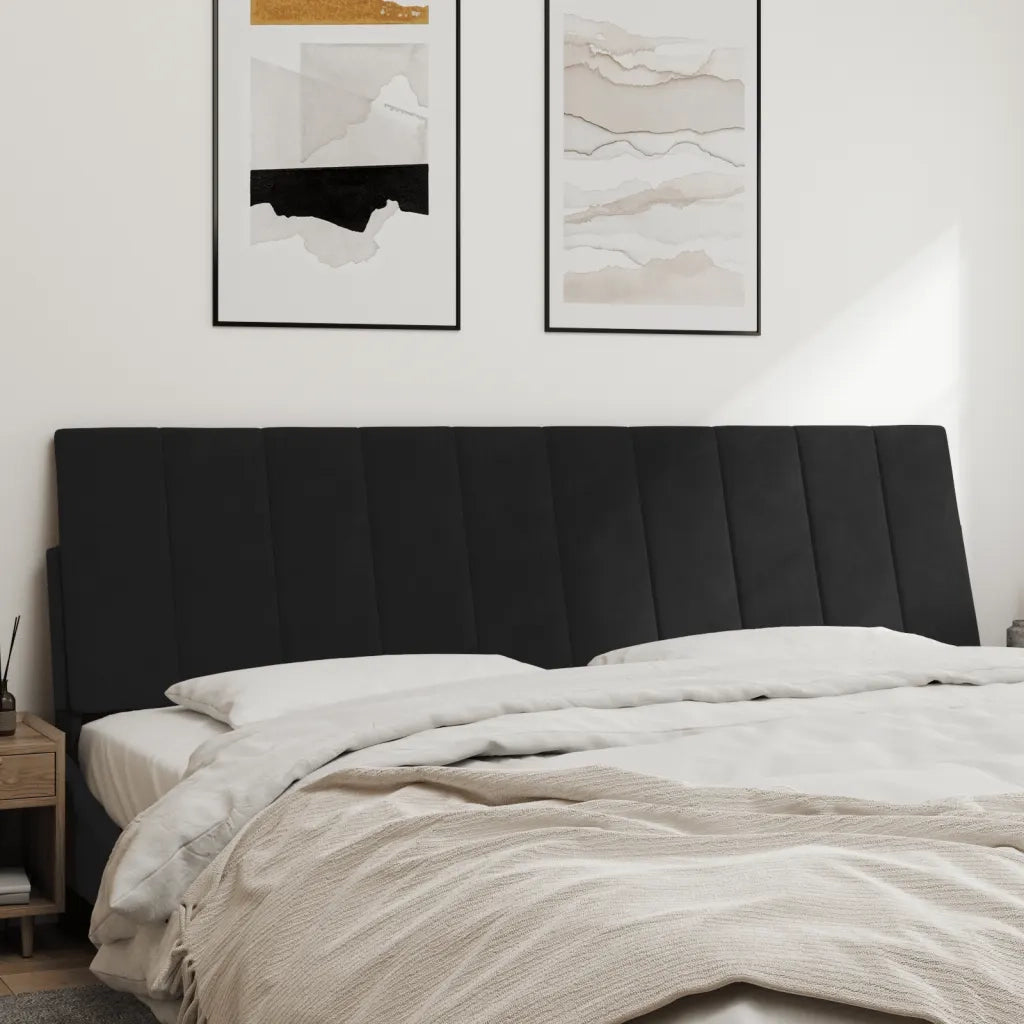 Cuscino Testiera Hanko Nero 180 cm in Velluto 374683
