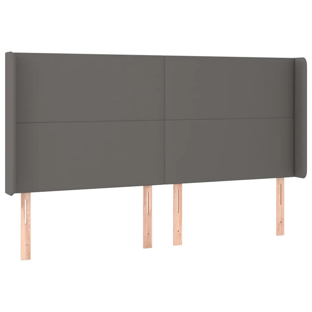 Giroletto Molle con Materasso e LED Grigio 160x200cm Similpelle