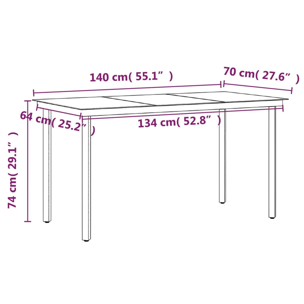 Set da Pranzo da Giardino 5 pz con Cuscini Grigio e Nero 3099361