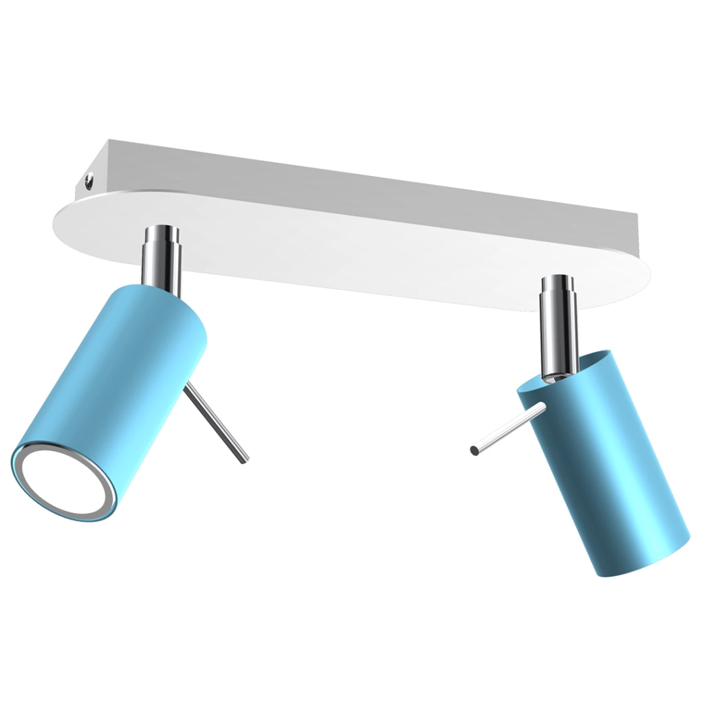 Plafoniera da soffitto Preston 2 luci GU10 blu cromo