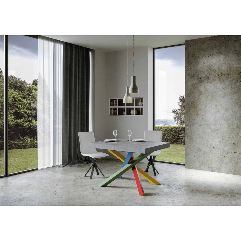 Tavolo allungabile 90x130/234 cm Volantis Premium telaio gambe 4 colori (B) - Cemento