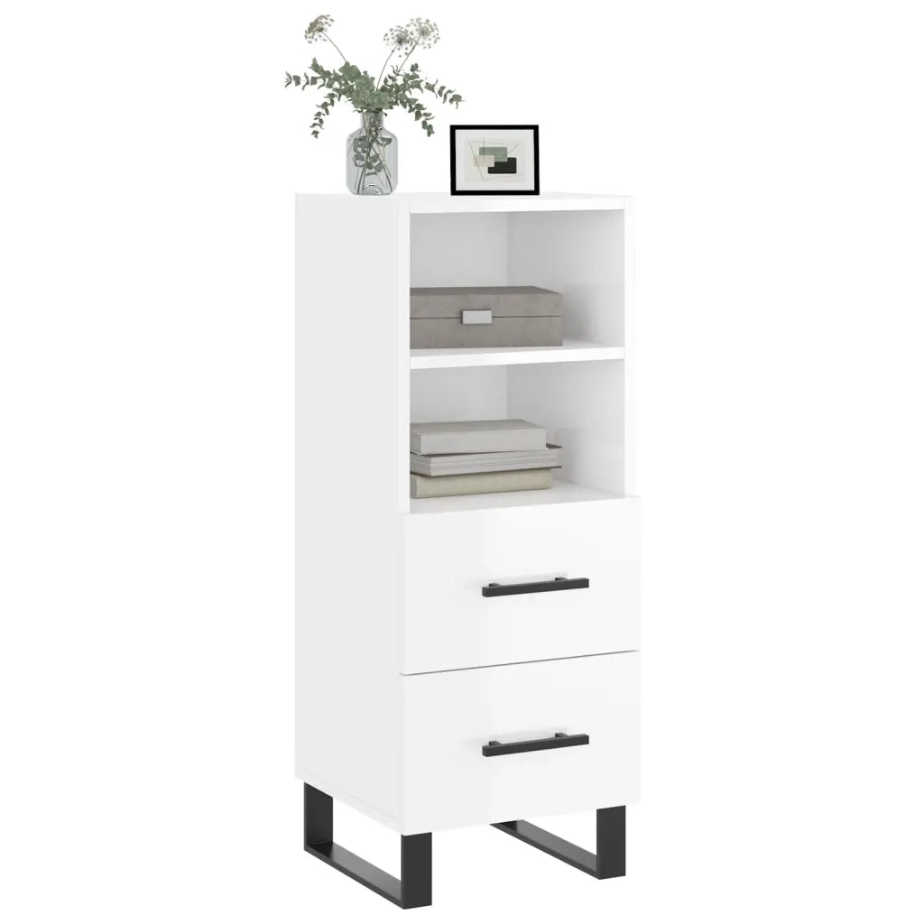 Credenza-Buffet-Armadio da cucina Bianco Lucido 34,5x34x90 cm in Legno Multistrato 198764