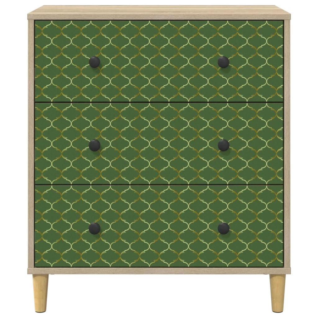 Cassettiera GELEEN Stampa geometrica smeraldo 66 x 36,5 x 75 cm 8007351