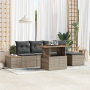 Set da Pranzo per Giardino con cuscino 6 pcs Grigio e Marrone 3350061