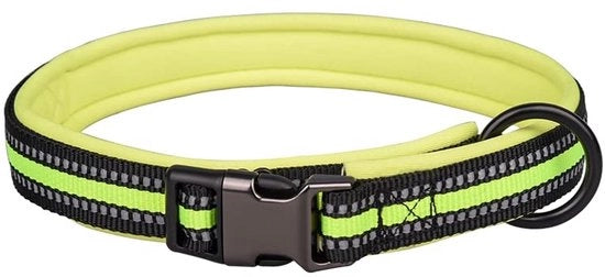 Collare Riflettente - Adattabile - Pelle Neoprene - Acciaio Inossidabile - Per Cani Piccoli/Mediali/Grandi - Misura L (50-65cm) - Collare per Cani