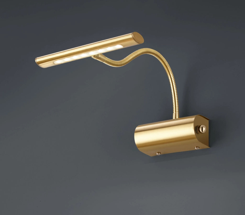 CURTIS APPLIQUE LED 4W 430 lm, 3.000 K FLESSIBILE CM18 MAX 35 OTTONE SATINATO