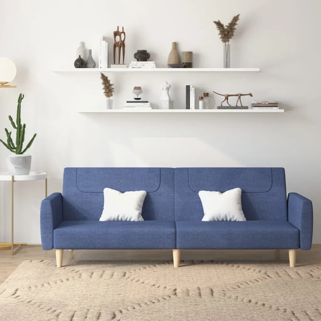 Divano Letto a 2 Posti-Sofa Letto 2 Posti-Daybed Blu in Tessuto 948188