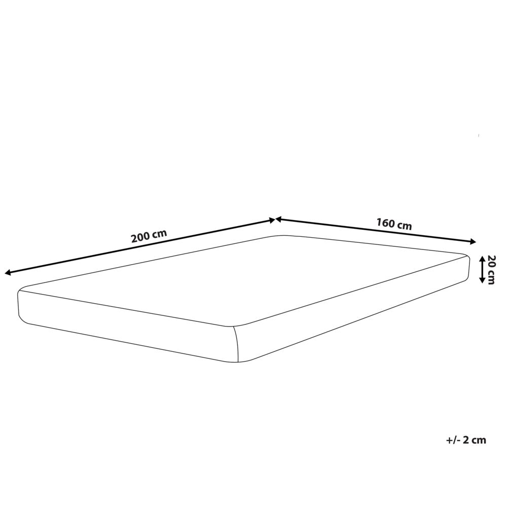 Materasso in schiuma ortopedico tessuto bianco sfoderabile 160x200x20cm