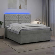 Letto box spring con materasso Grigio Chiaro 140 x 190 cm 3455096