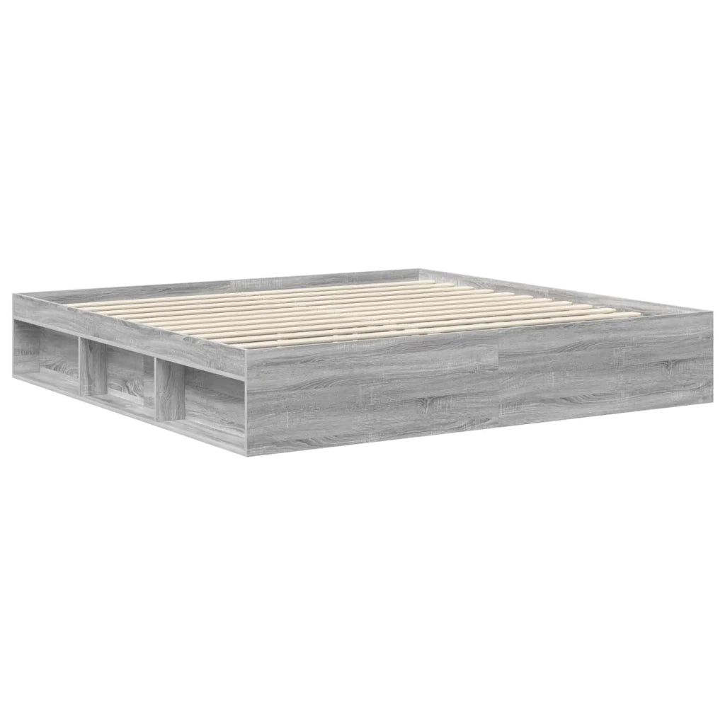 Struttura del letto Grigio Sonoma 200 x 200 cm Pino massello 3410560