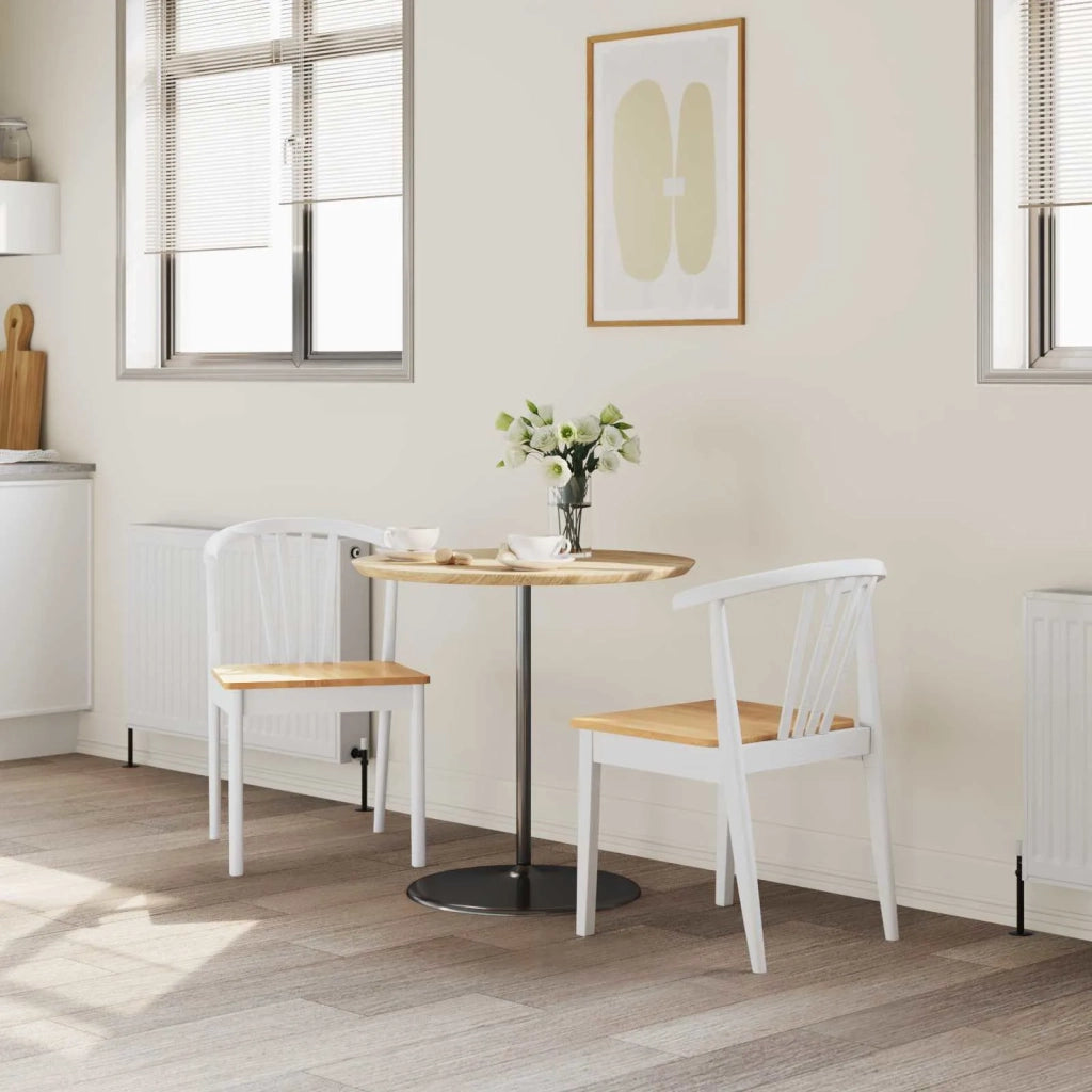 Sedia da pranzo 2 pcs bianco e naturale 42020398