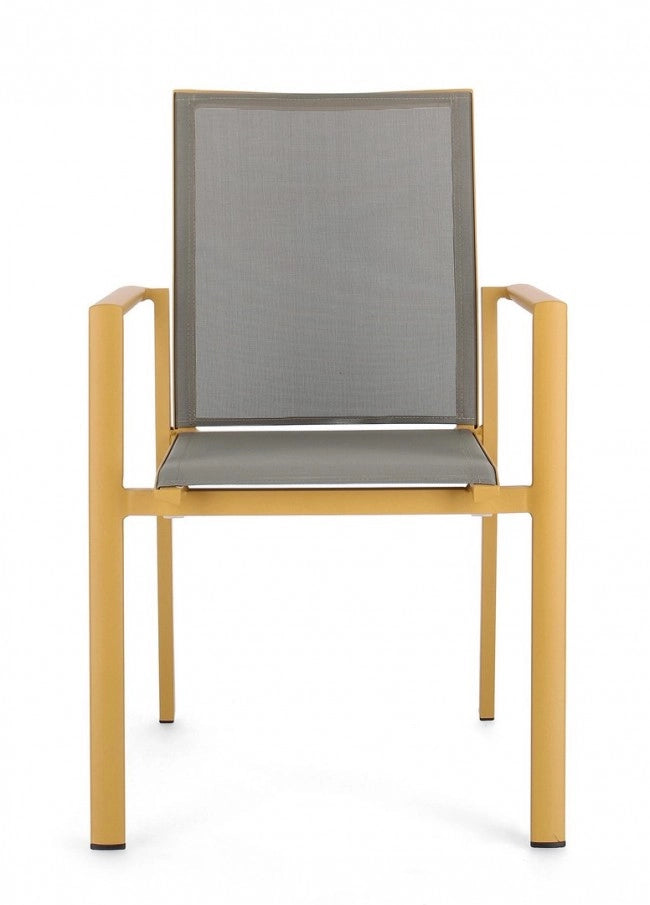 Set 4 Sedie da Giardino Alluminio Tortora Moderno - STRONG