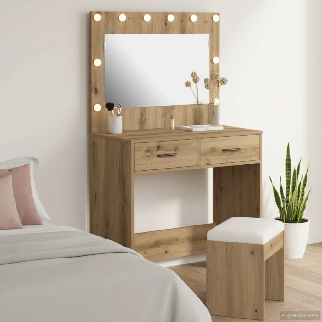 Tavolo da Trucco Rovere artigianale 78,5 x 41 x 135 cm