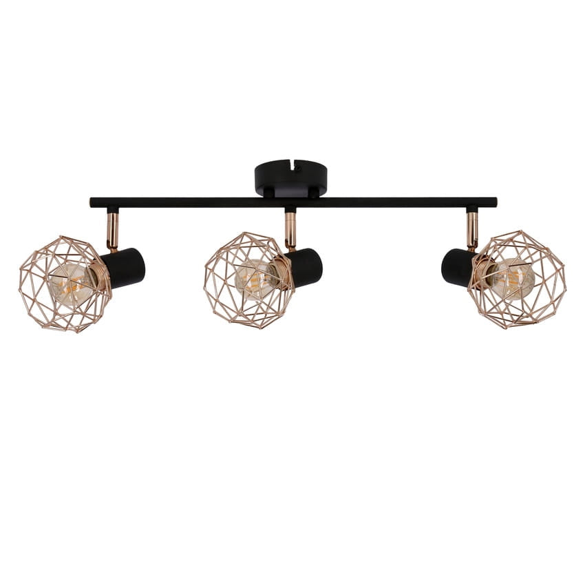 Plafoniera Candellux Acrobat in metallo rame/nera 3xE14