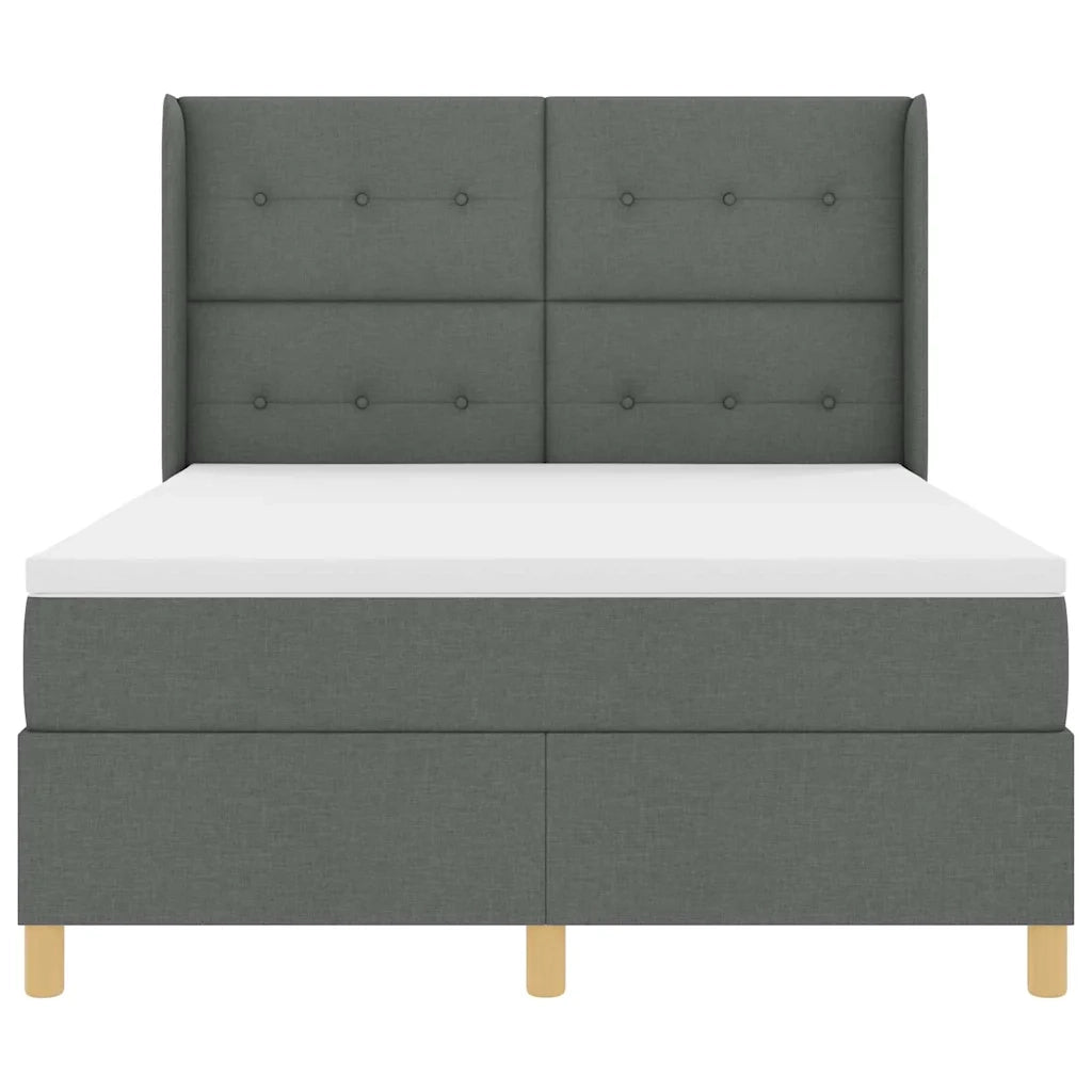 Letto a molle con strisce LED Grigio 140 x 190 cm Tessuto 3343687