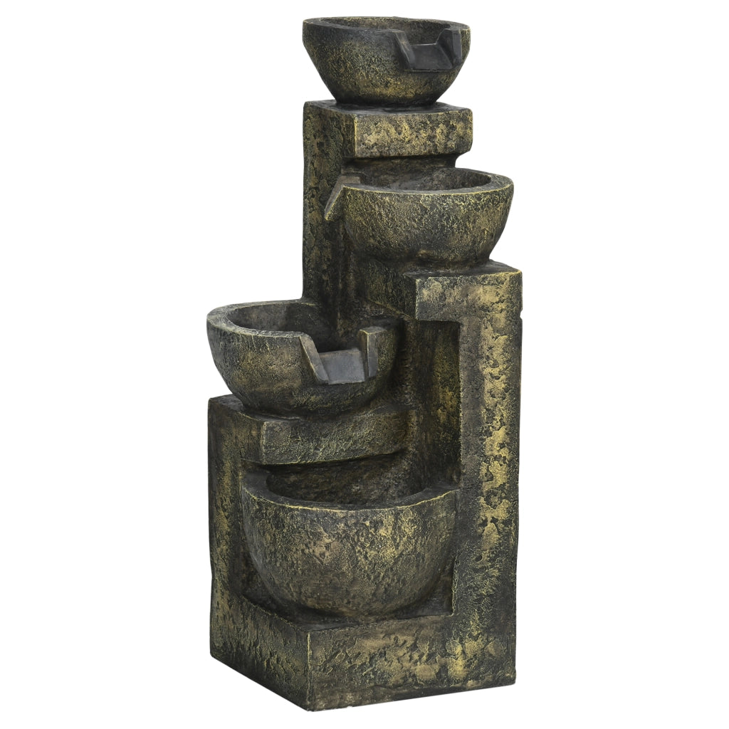 Fontana a Cascata a 4 Livelli 5W ¨C Minimal ¨C Multicolore 25x24x60 cm