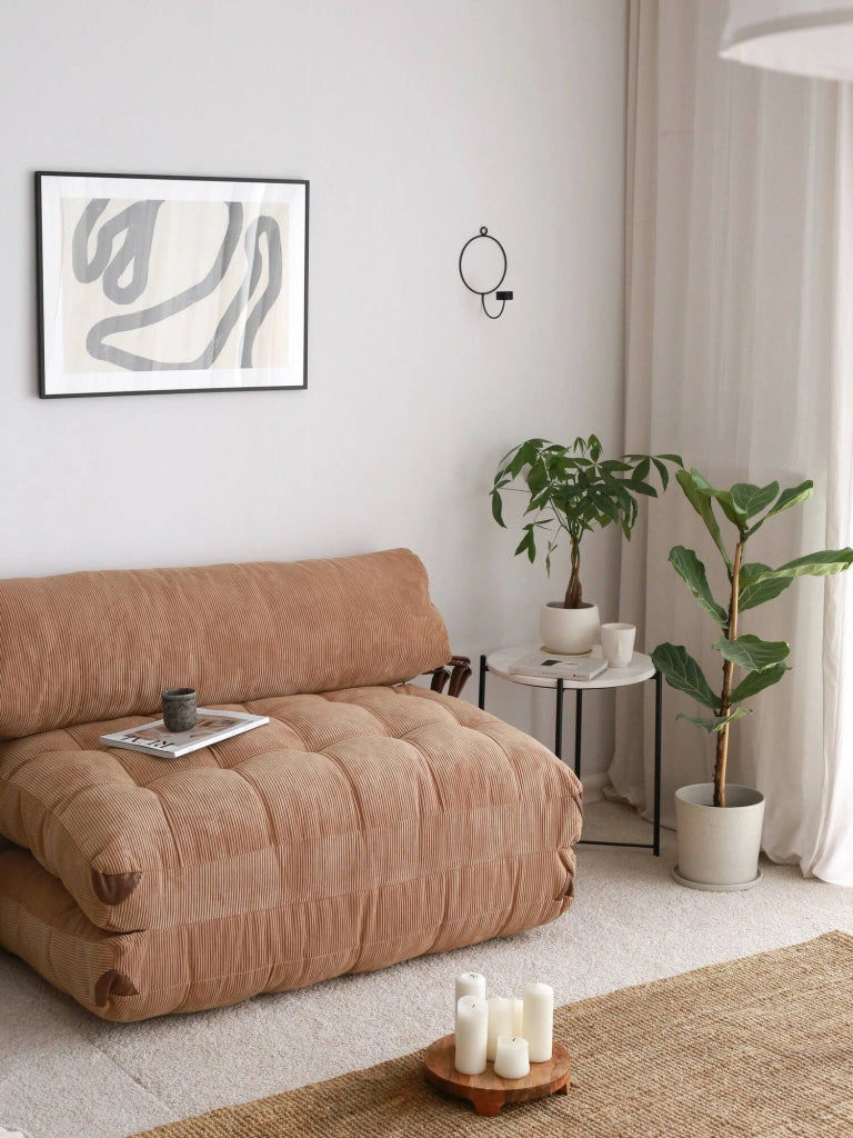 Surigae, Divano Letto 2 Posti Contenitore, 120x75 cm Marrone