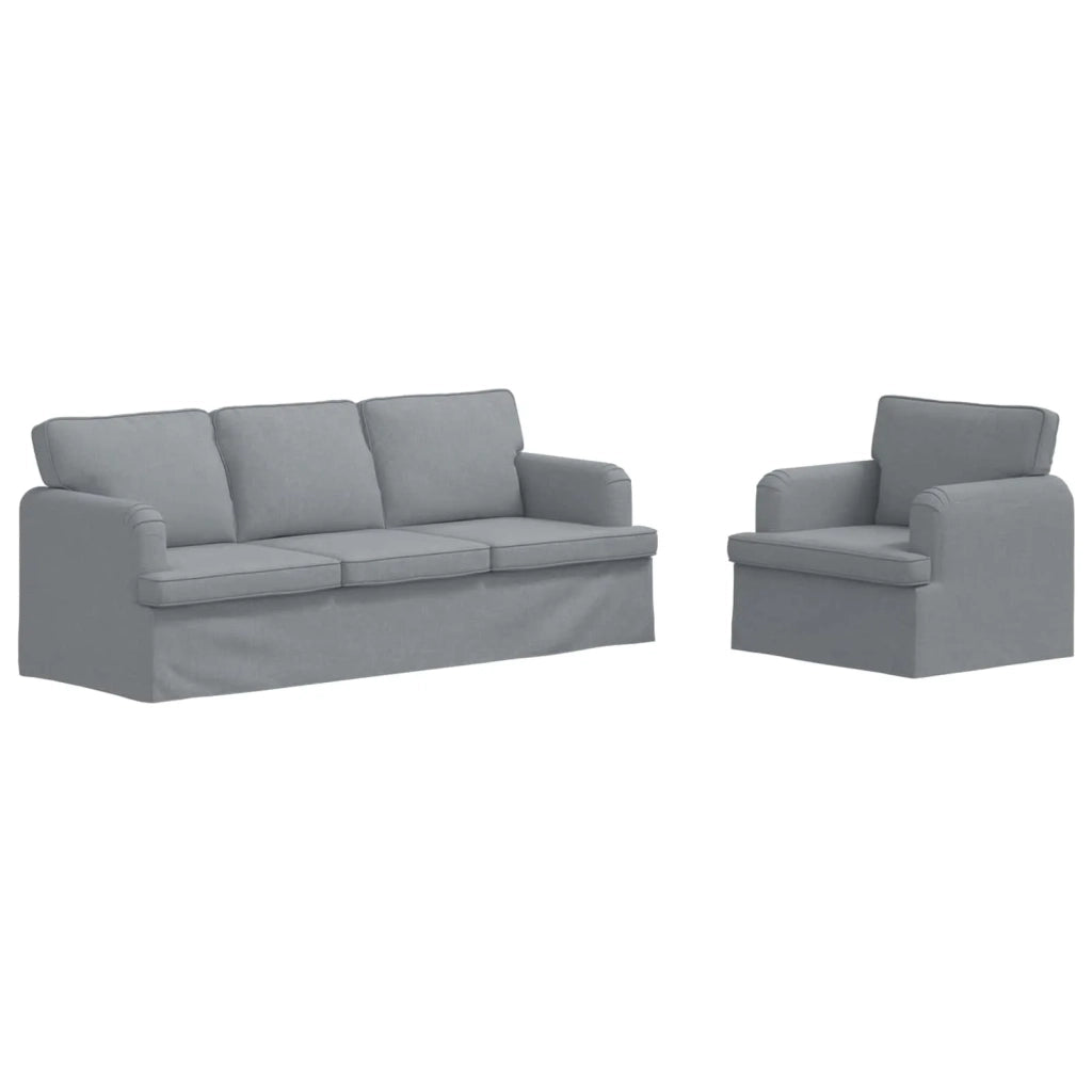 Set di divani 2 pcs Grigio chiaro 201 x 80 x 85 cm Tessuto 3407604