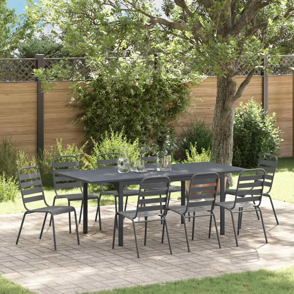 Set da Pranzo per Giardino 9 pcs Antracite