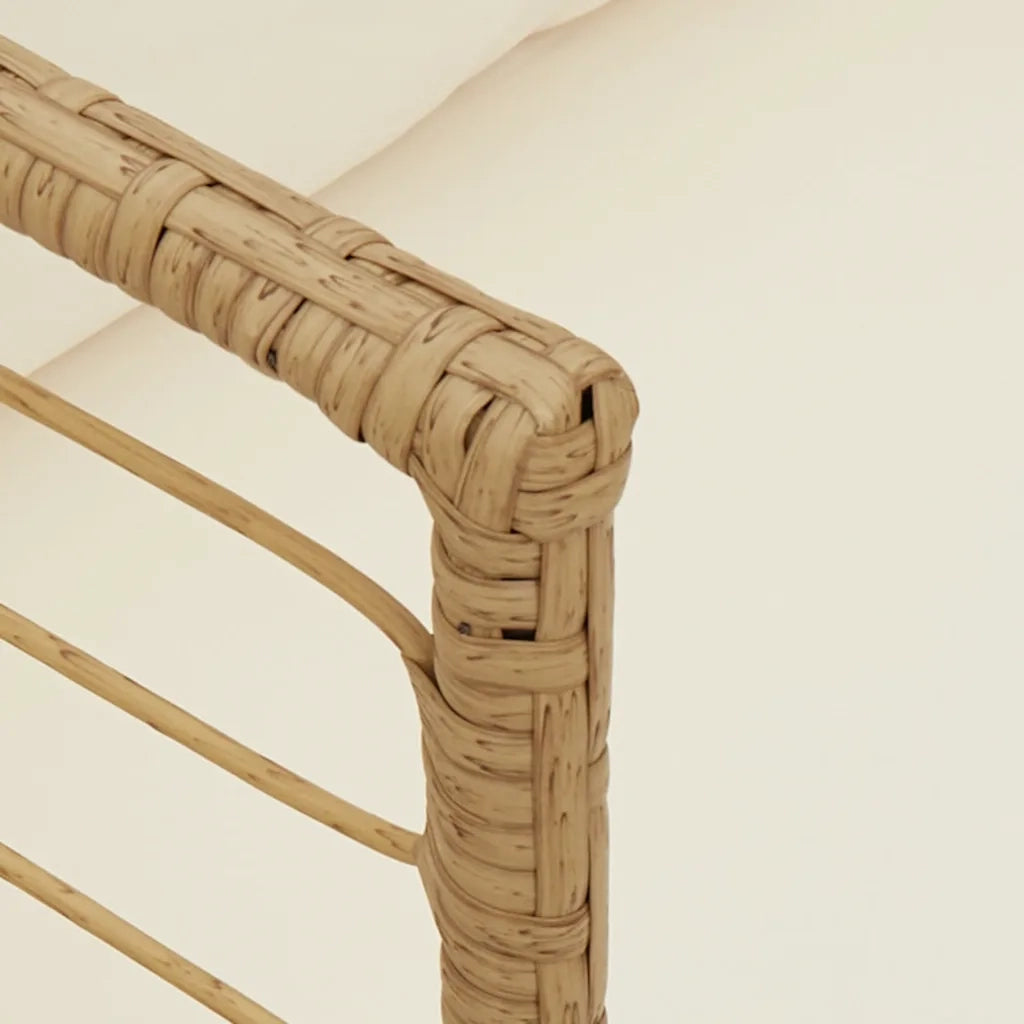 Sedia da Giardino | Sedie da Esterno con Cuscini Naturale in Polyrattan