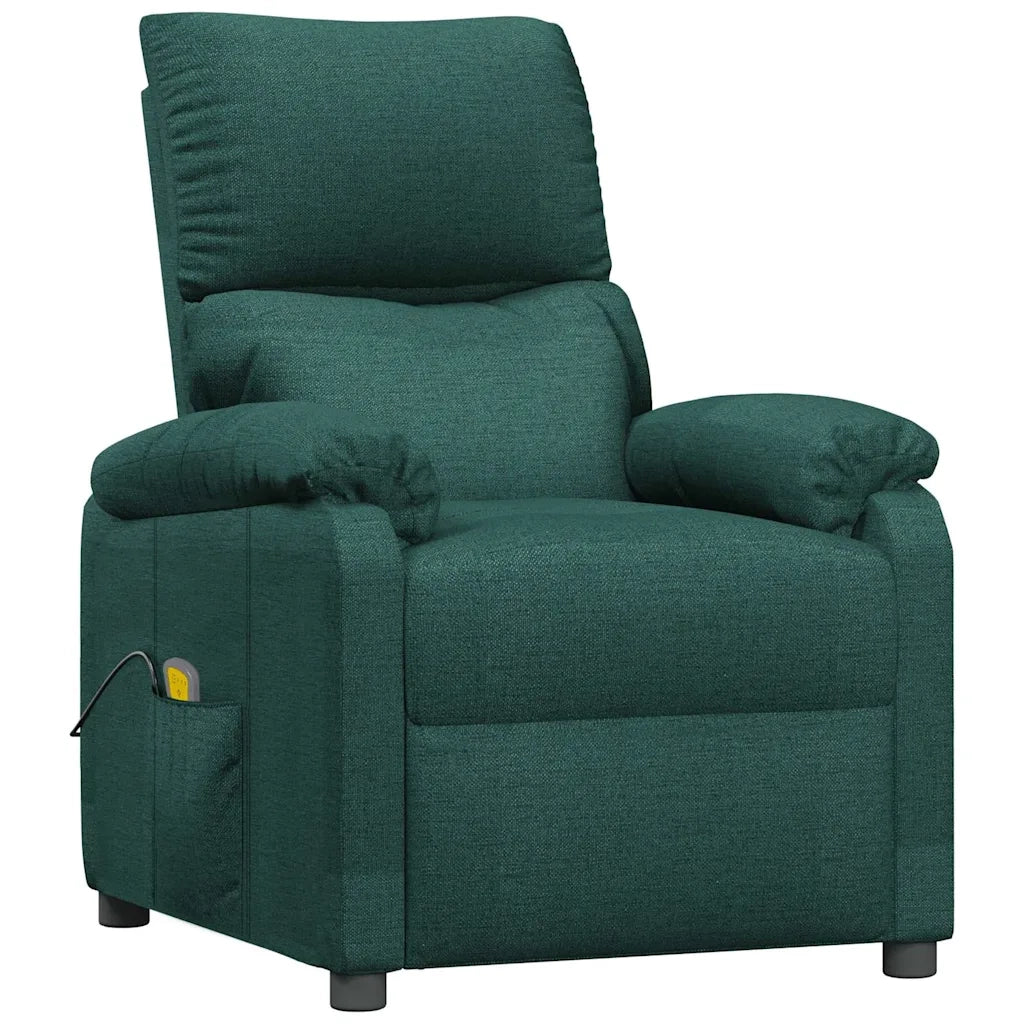 Poltrona Massaggiante Verde Scuro in Tessuto 342464