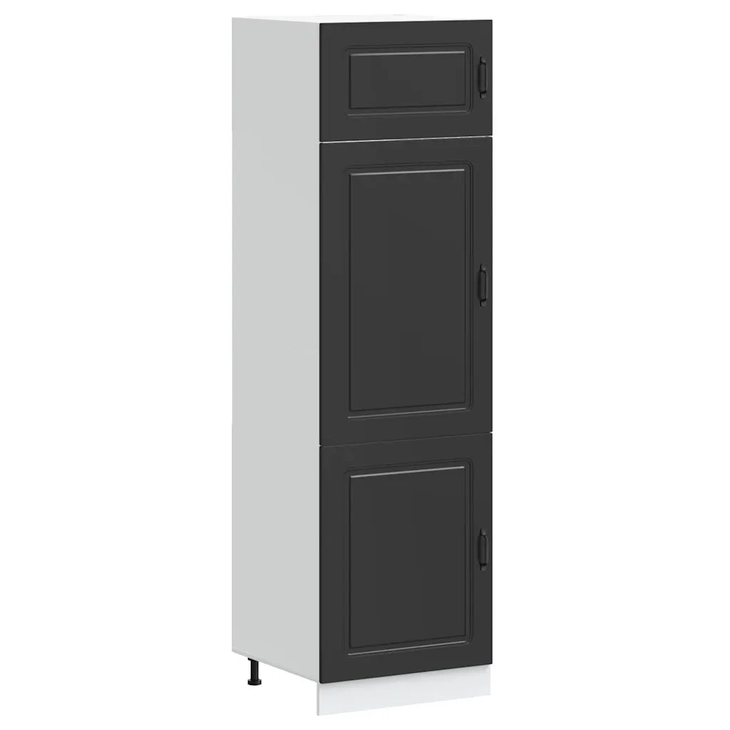 Armadio da Cucina Kalmar Nero in Legno Multistrato 853628