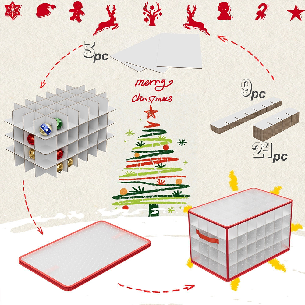 Scatola Decorazioni Natalizie Organizer Addobbi Natalizi Capacità 112 Palline