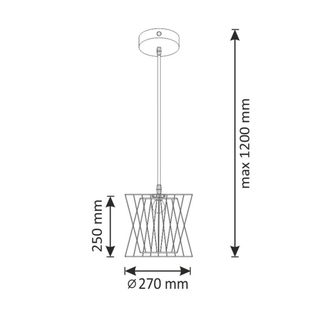 Lampada a sospensione boho VARBERG Polux E27 120cm