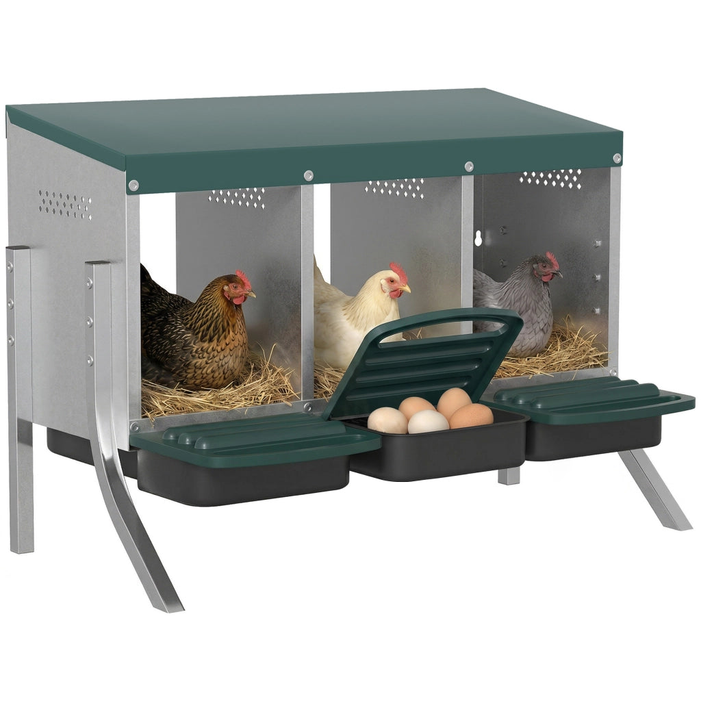 Nido per Galline con 3 Scomparti ¨C Minimal ¨C Grigio 84x55x61 cm