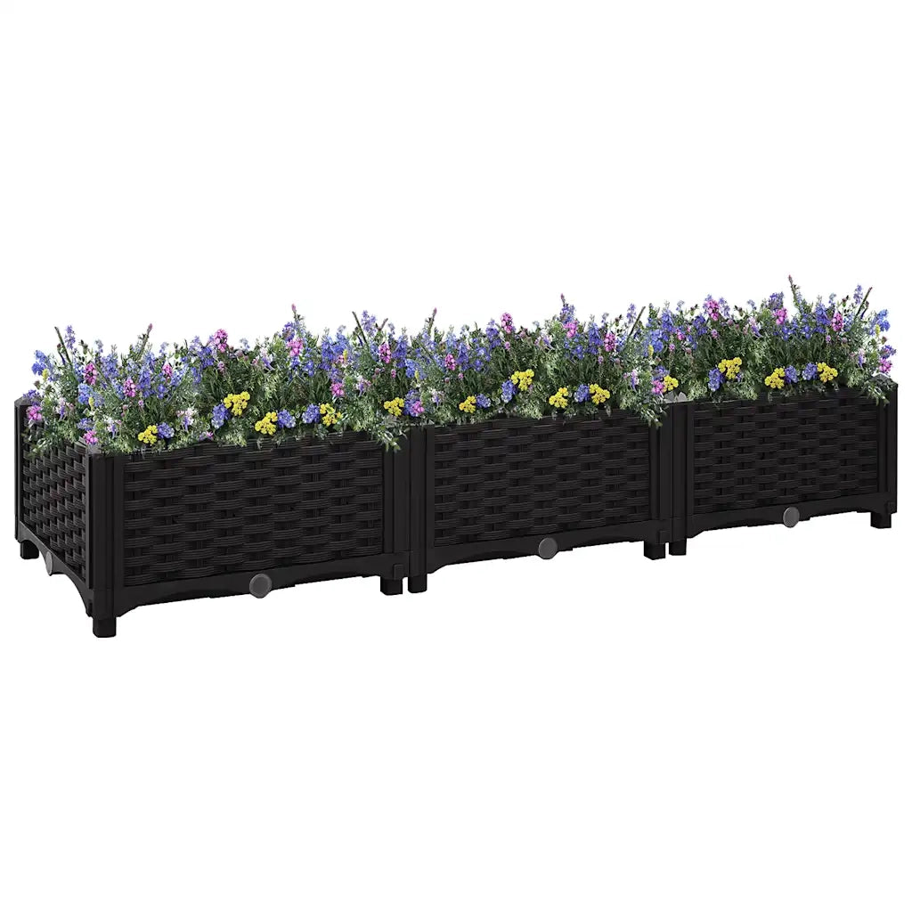 Fioriera | Cassetta per fiori | Vaso Rialzata 120x40x23 cm in Polipropilene