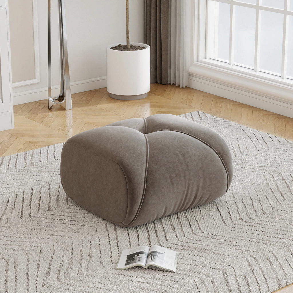 Divano modulare con schienale ergonomico e base antiscivolo in ciniglia, Tortora