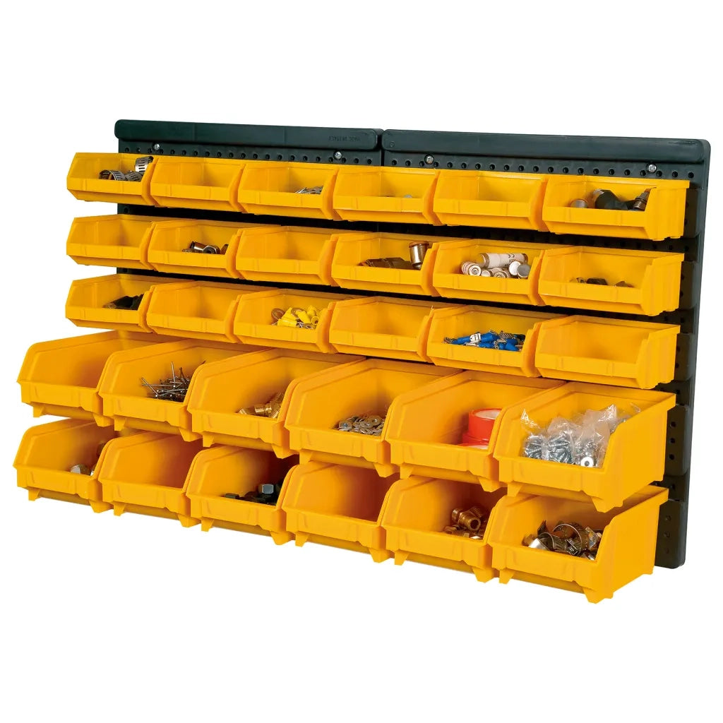 Kit Contenitori 32 pz con Pannelli a Parete Giallo e Nero 151832