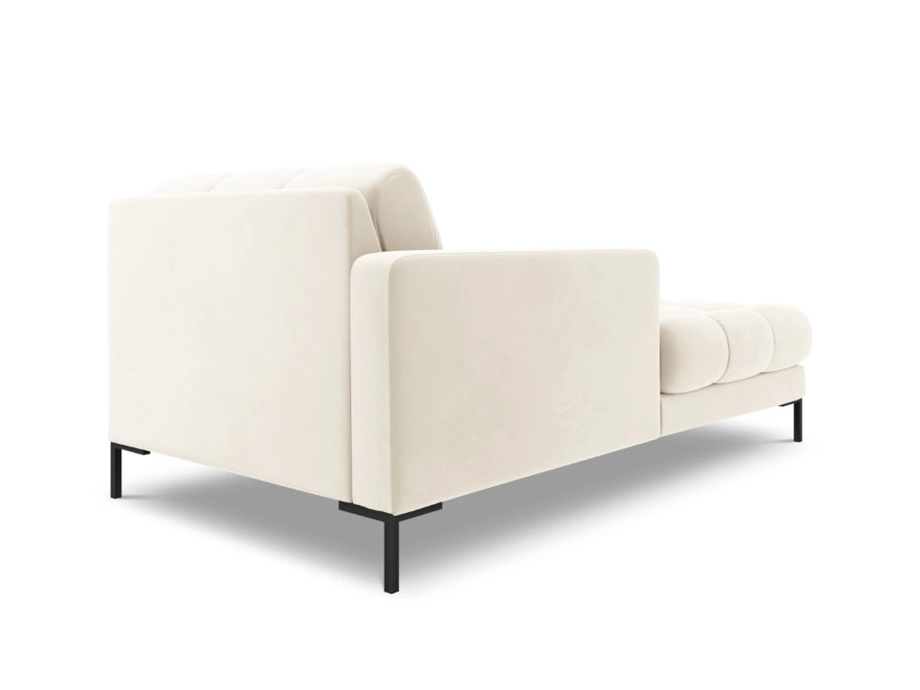 Cosmopolitan Design - Chaise longue sinistra "Bali" in velluto beige chiaro 