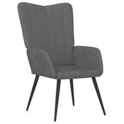Poltrona | Sedia Relax Grigio Scuro in Velluto