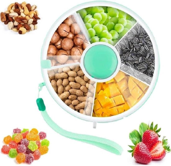 Spinner per snack con contenitore rotante - organizzatore per semi di melone da portare con sé - contenitore per snack da viaggio - conservatore per snack portatile - per bambini - tavoli per snack - in viaggio