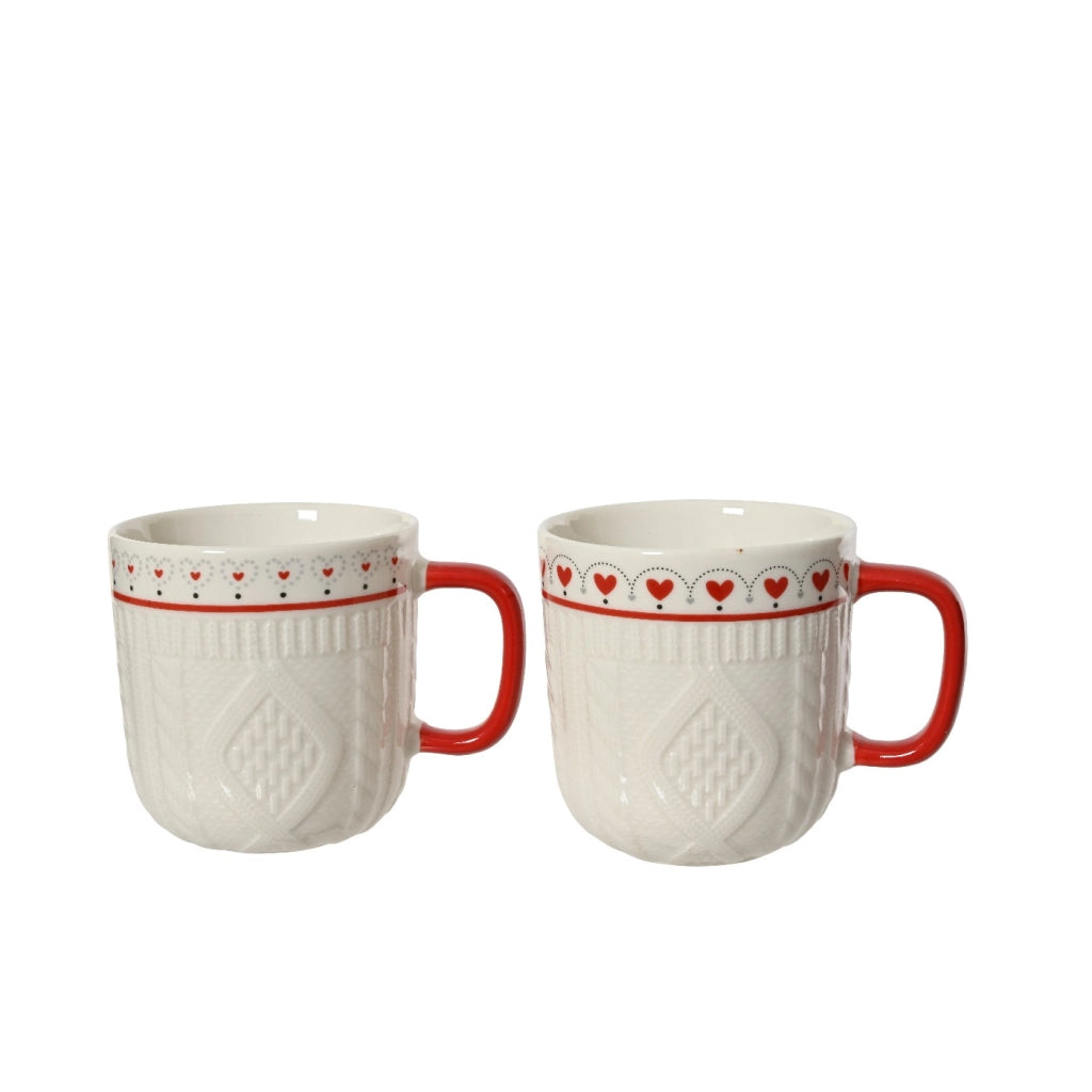 Mug in ceramica goffrata ass h9,3cm