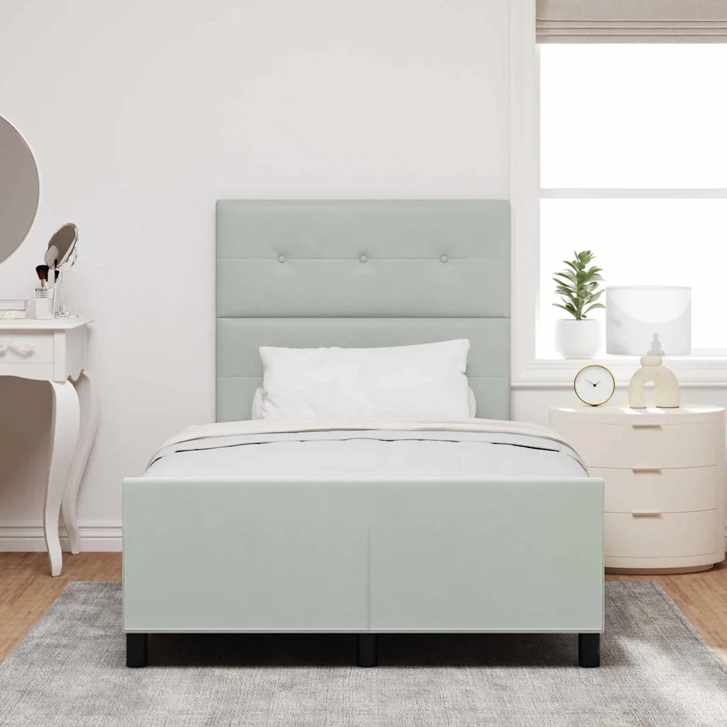 Letto a molle con testiera Grigio chiaro 120 x 190 cm Velluto 3344927